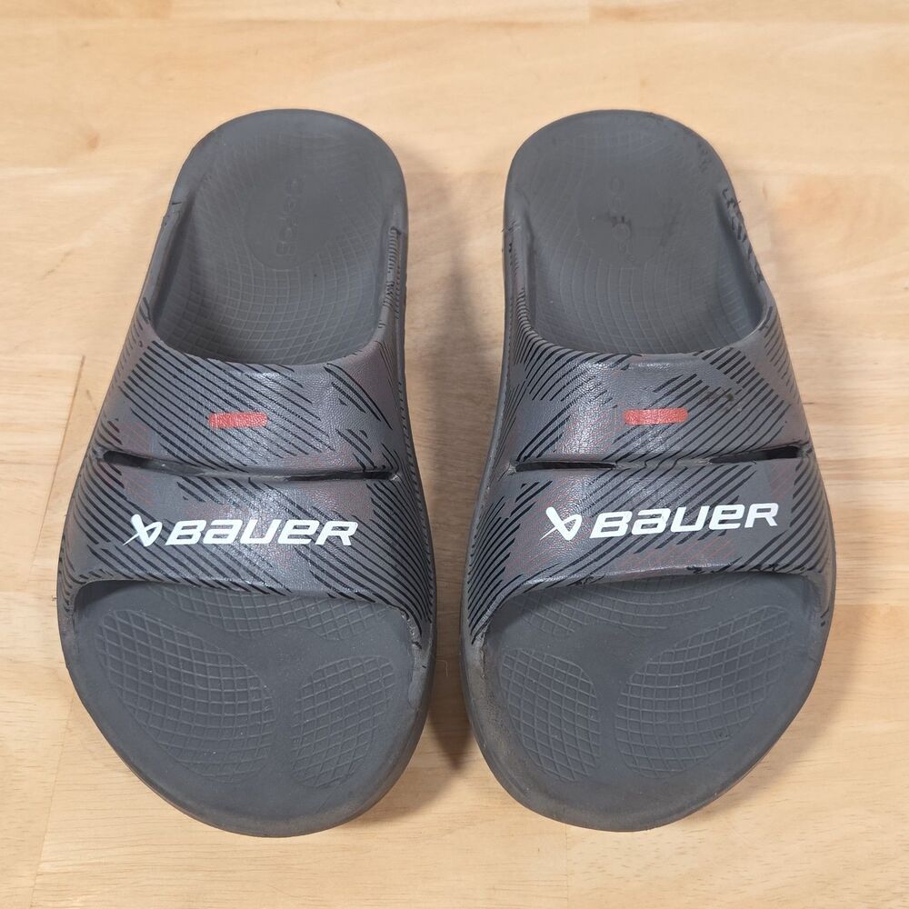 Oofos Bauer Next Game Sport Slides Women's Sz 7 Men's Sz 5 EU 38 Sandals Gray